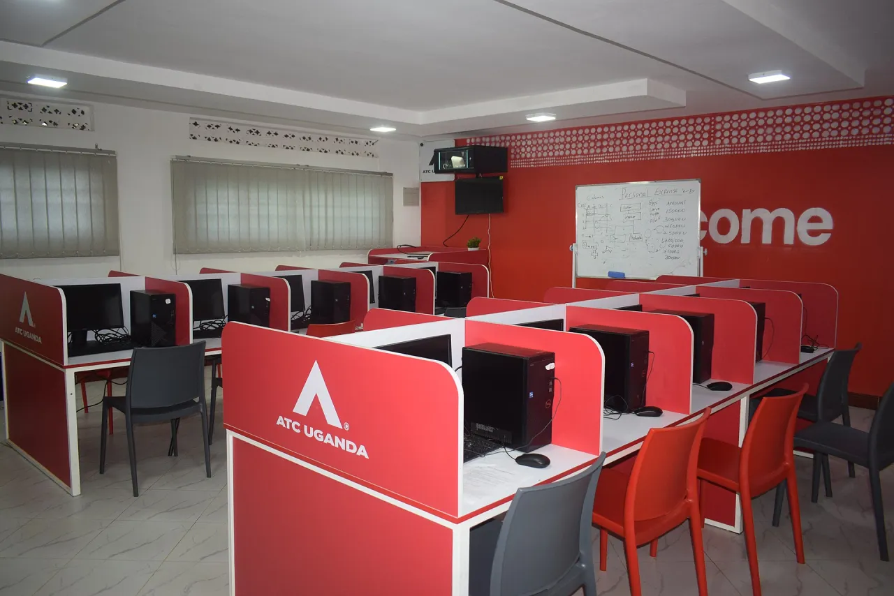 Computer workstations inside Kawempe Community Library