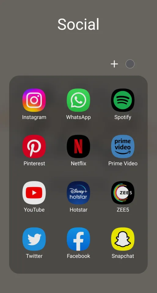 Social media apps shown on a smartphone