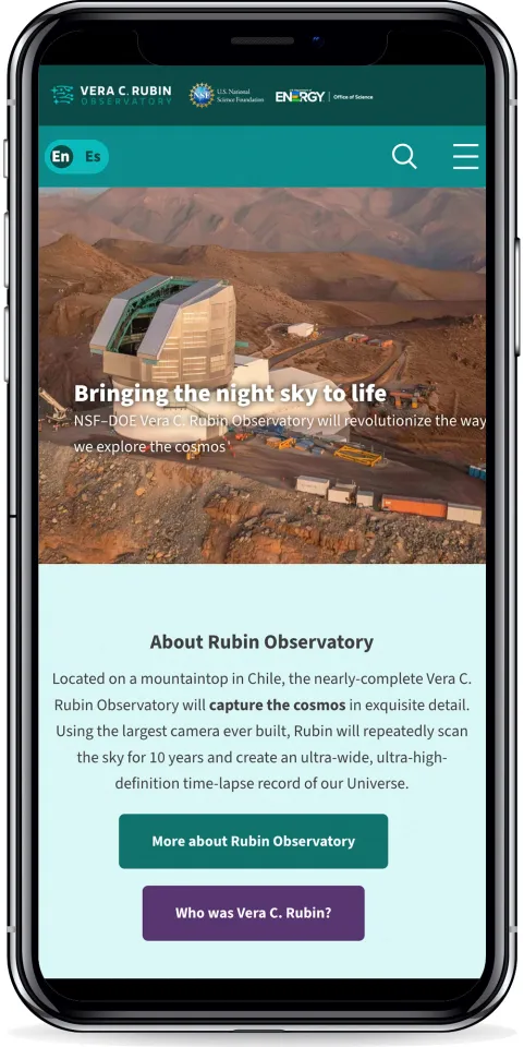 Website shown on a smartphone screen